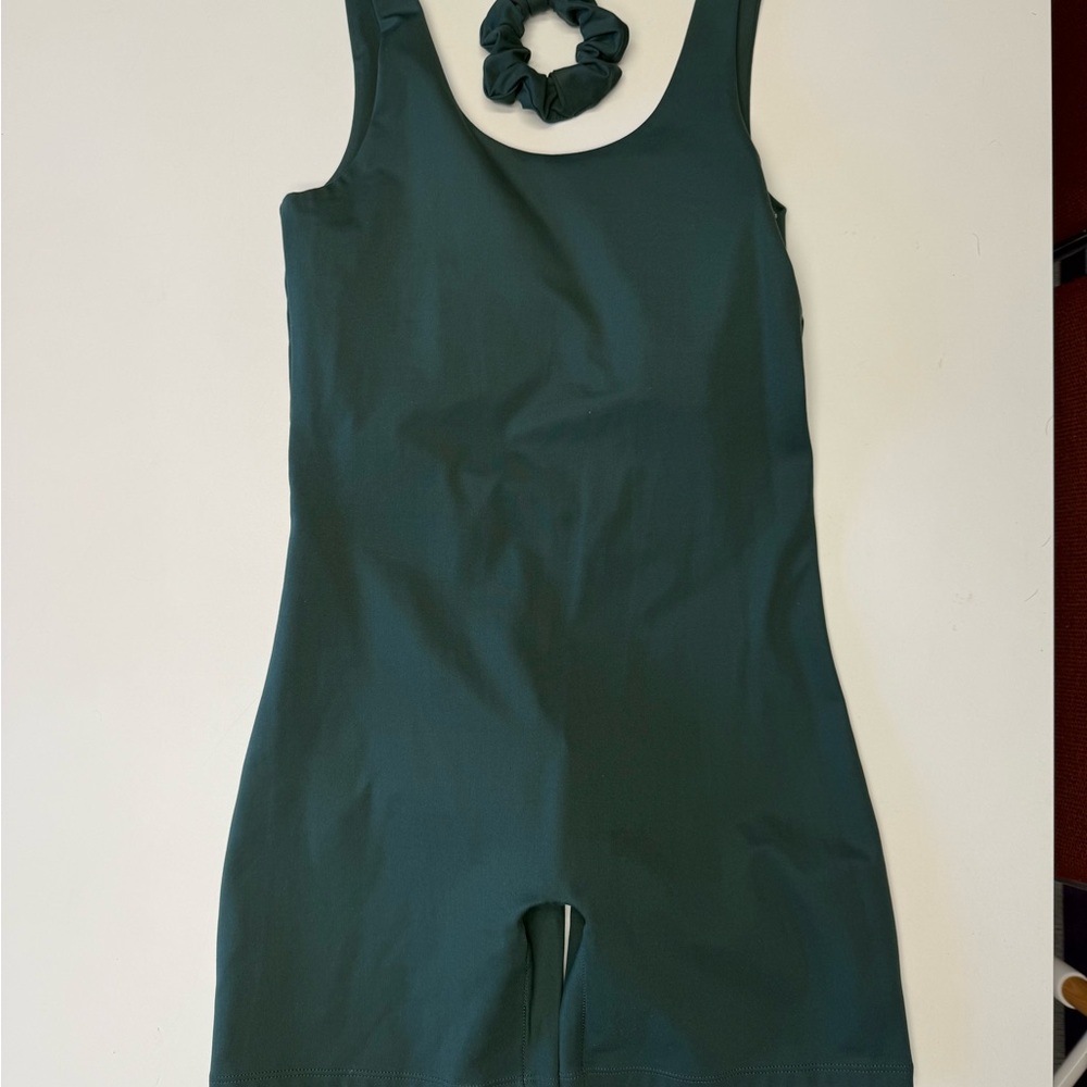 Girlfriend Collective forest green Bodysuit with Scrunchie